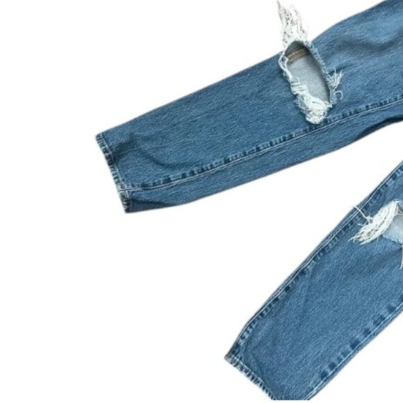 PacSun Classic Blue Distressed Straight Leg Jeans - Picture 5 of 9